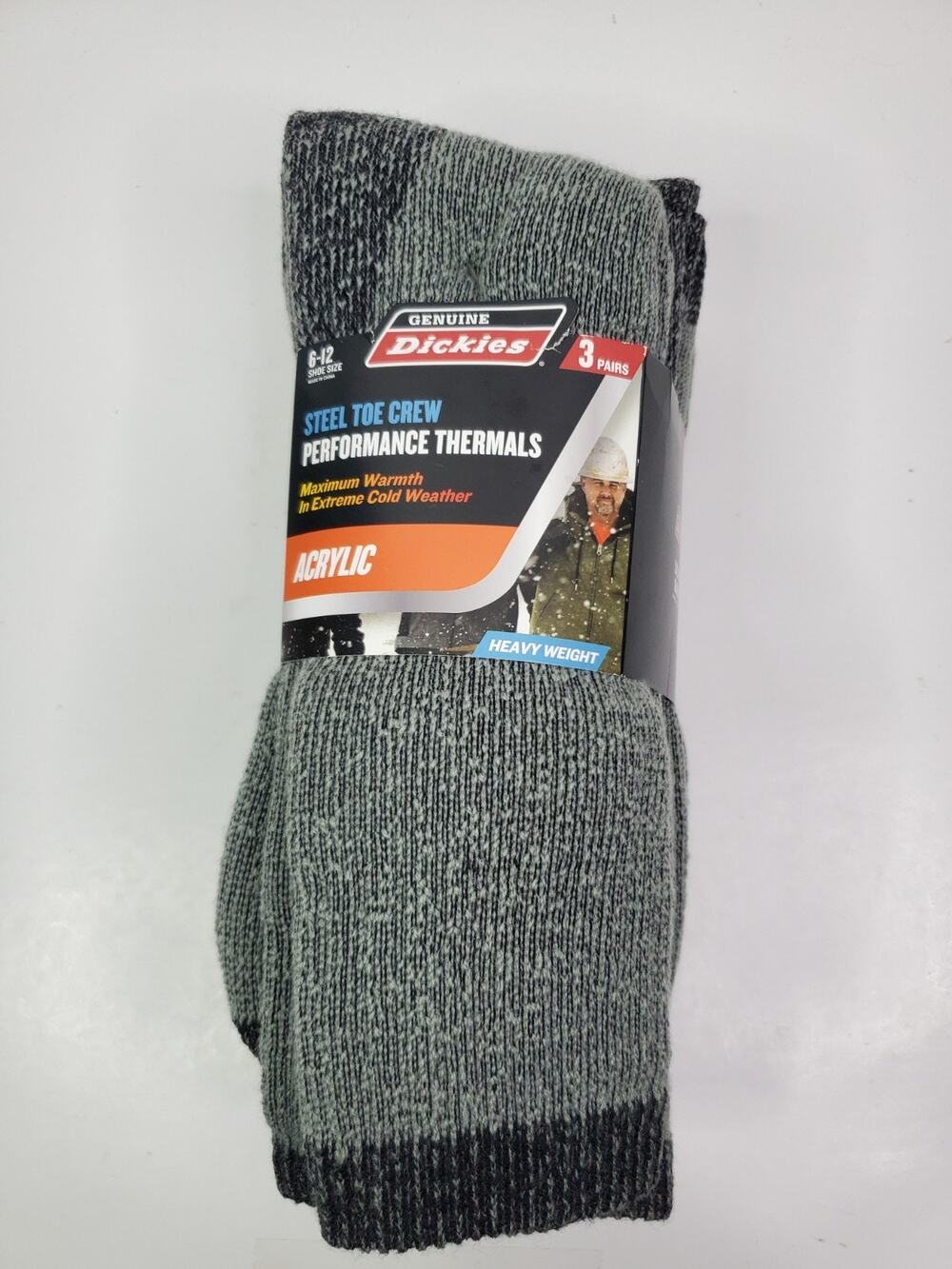 Dickies 3pr Steel Toe Acrylic Blend Heavy Thermal Crew Socks Size 6-12 *NEW*
